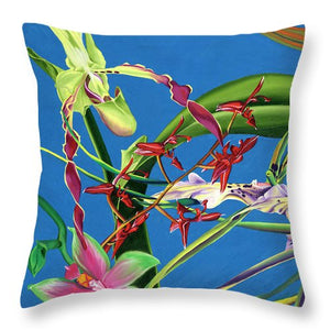 Enter the Orchids  - Throw Pillow