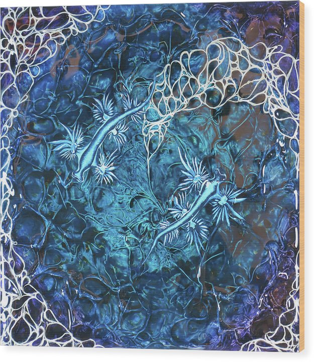 Blue Dragon Duo  - Wood Print
